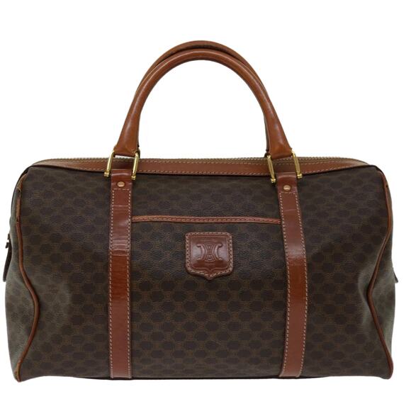 CELINE Macadam Canvas Boston Bag Pvc Brown - Picture 13 of 16